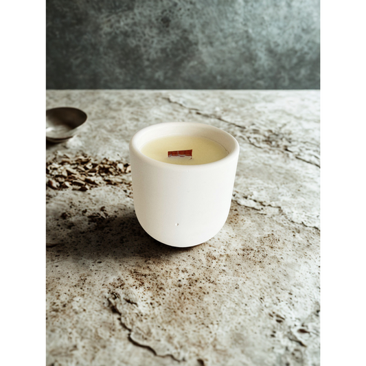 In His Arms Concrete Candle